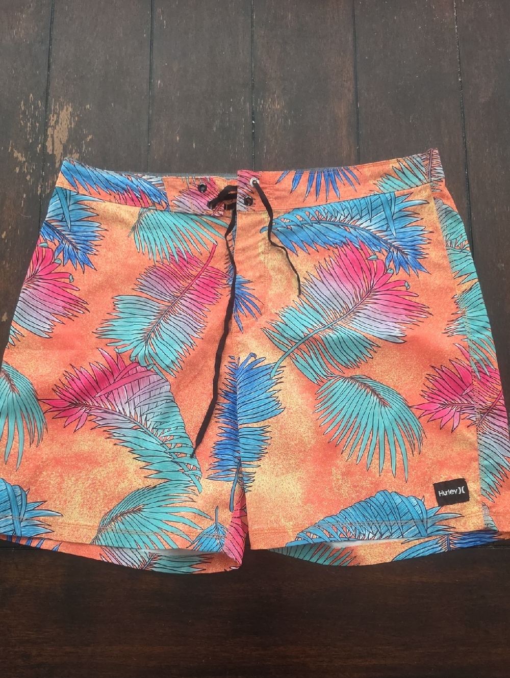 Hurley Men’s Orange Tropical Palm Board Shorts